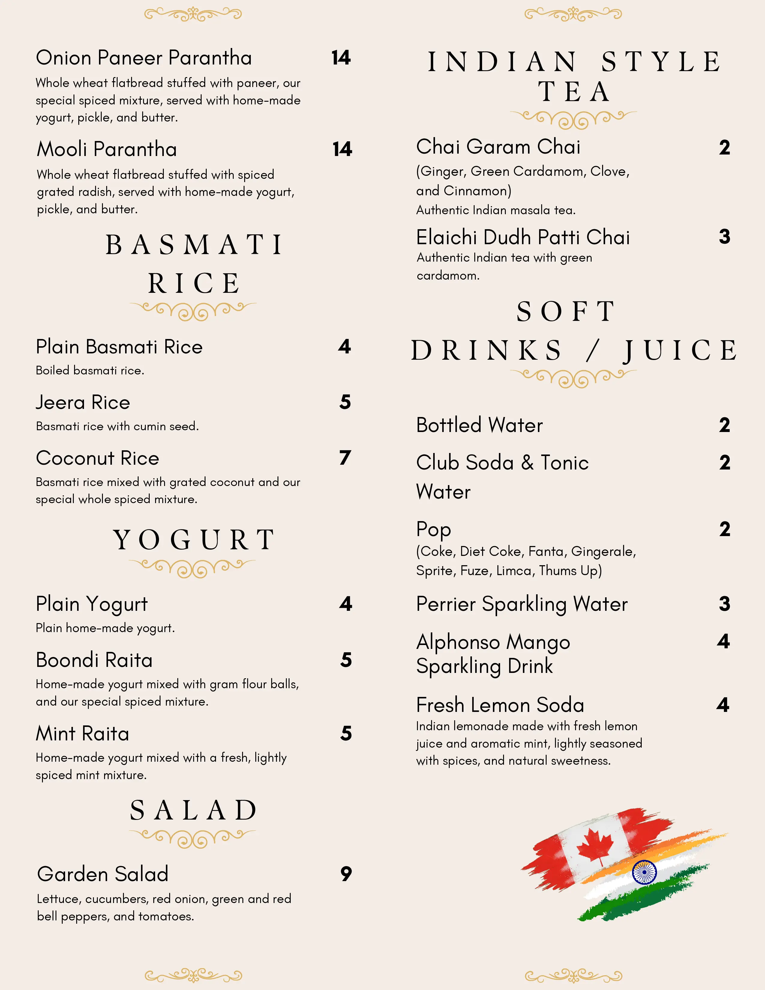 Golden Hours Indian Bistro Takeout Menu Page 4